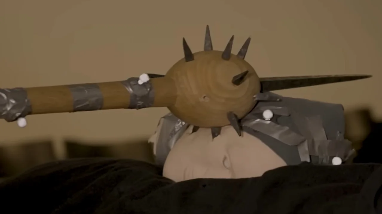 a replica spiked club